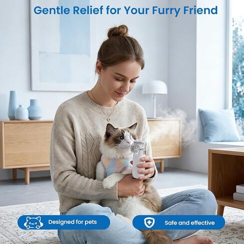 بخاخة الحيوانات الأليفة المحمولة للقطط، جهاز استنشاق محمول قابل لإعادة الشحن للحيوانات الأليفة، 3 مستويات قابلة للتعديل للمنزل والسفر in Kuwait