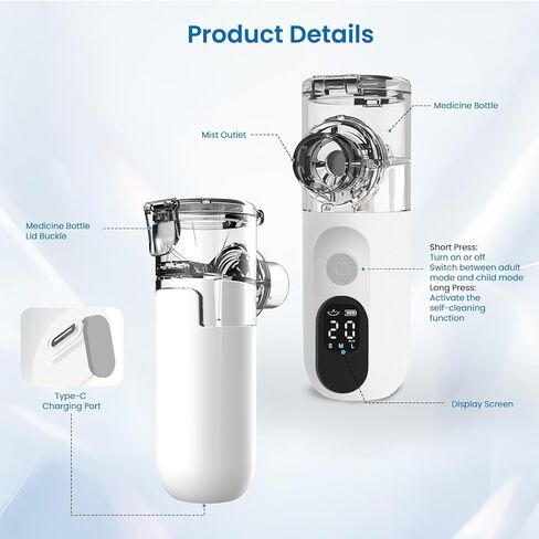بخاخة الحيوانات الأليفة المحمولة للقطط، جهاز استنشاق محمول قابل لإعادة الشحن للحيوانات الأليفة، 3 مستويات قابلة للتعديل للمنزل والسفر in Kuwait