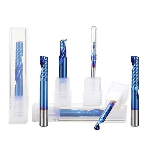 1 قطعة قطعة طحن فلوت واحدة بت كربيد التنجستن لولبية CNC راوتر بت 3.175 مللي متر-12 مللي متر مطحنة نهاية كربيد قاطع طحن فلوت واحد لقطع نحاس الألومنيوم in Kuwait