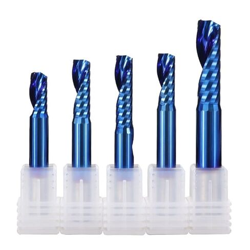 1 قطعة قطعة طحن فلوت واحدة بت كربيد التنجستن لولبية CNC راوتر بت 3.175 مللي متر-12 مللي متر مطحنة نهاية كربيد قاطع طحن فلوت واحد لقطع نحاس الألومنيوم in Kuwait