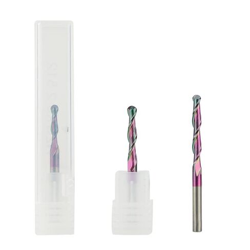 1 قطعة الكرة الأنف نهاية مطحنة القاطع 3.175 مللي متر عرقوب 2 الناي سوبر طلاء كربيد قاطعة المطحنة CNC طحن بت لقطع الألومنيوم in Kuwait