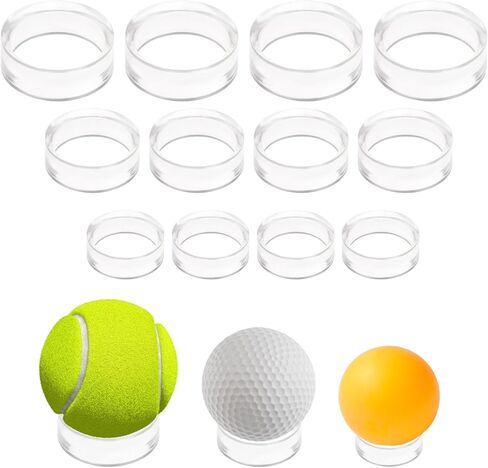 15Pcs Baseball Holder, Ball Stand Baseball Stand Sphere Holders for Display Clear Ring Acrylic Display Holders for Easter Eggs Golf Softball Tennis Ball Spheres Marbles Collections in Saudi Arabia