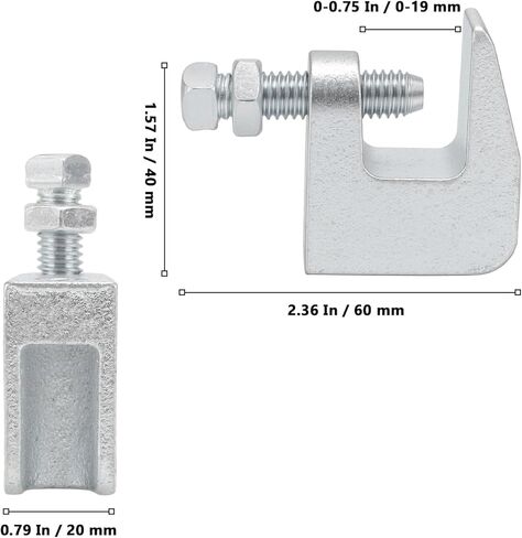25 حزمة من المشابك الشعاعية، مشبك شعاع حديدي C مقاس 3/8 بوصة مع فتحة فك 3/4 بوصة، مشبك دعم للتثبيت على السقف على الحائط للنحاس، وأنابيب PVC، ومطلية بالزنك in Kuwait