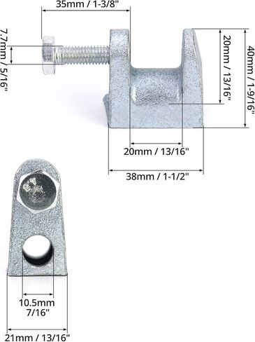 QWORK Beam Clamp، 20 قطعة 5/16 بوصة مشبك شعاع أمان من الحديد المطلي بالزنك، فتحة فك 13/16 بوصة in Kuwait