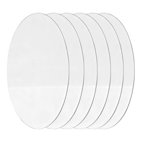 6 Pcs 1/8" Round Acrylic Sheet 16 Inch Diameter Clear Circle Round Cake Disc for DIY Crafts LED Projects Table Top in Kuwait