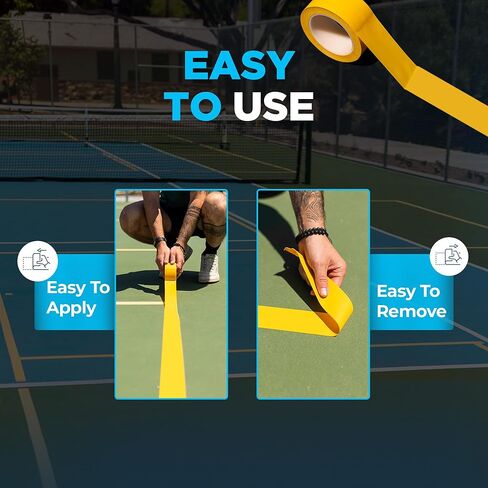 شريط Pickleball Court مقاس 2 بوصة × 262 قدمًا - مجموعة علامات المحكمة المؤقتة للملاعب الخارجية والداخلية، شريط أرضي لكرة البيسبول والتنس وكرة الريشة وصالة الألعاب الرياضية، غير عاكس in Saudi Arabia