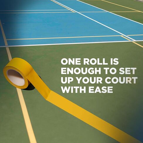 شريط Pickleball Court مقاس 2 بوصة × 262 قدمًا - مجموعة علامات المحكمة المؤقتة للملاعب الخارجية والداخلية، شريط أرضي لكرة البيسبول والتنس وكرة الريشة وصالة الألعاب الرياضية، غير عاكس in Saudi Arabia