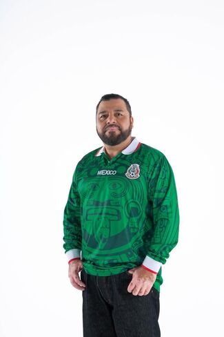 MadStrange Mexico Calendario Azteca 1998 Retro Long Sleeve Jersey in Saudi Arabia