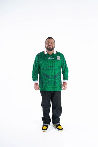 MadStrange Mexico Calendario Azteca 1998 Retro Long Sleeve Jersey in Saudi Arabia