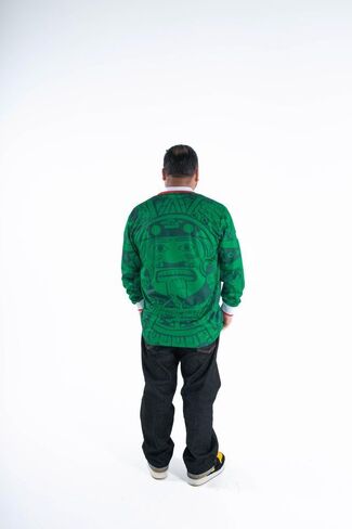 MadStrange Mexico Calendario Azteca 1998 Retro Long Sleeve Jersey in Saudi Arabia