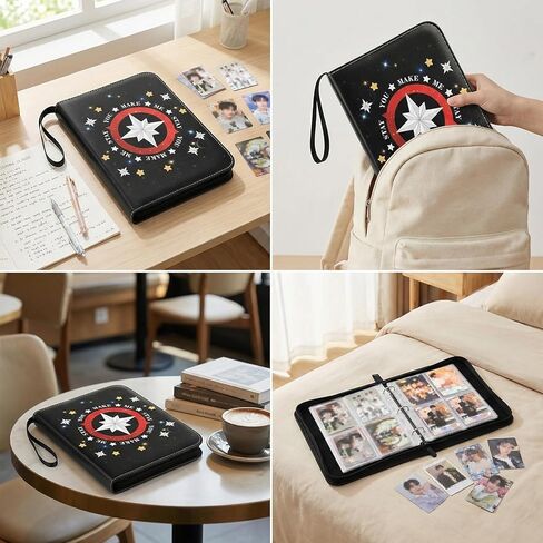 مجلد بطاقات Stray Merch لـ 400 بطاقة لومو، ألبوم بطاقات بسحاب مع حزام معصم، حامل بطاقات صور ضالة، هدايا ضالة وبضائع ضالة in Kuwait