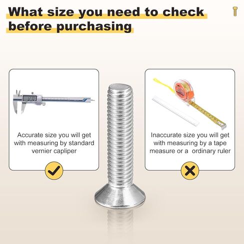 مسامير براغي برأس غاطسة متقاطعة من METALLIXITY Phillips (1/4"-20x1-3/4) 25 قطعة، 304 براغي لآلة النجارة ذات رأس مسطح من الفولاذ المقاوم للصدأ - لمشاريع تجميع الأثاث DIY، فضي in Kuwait