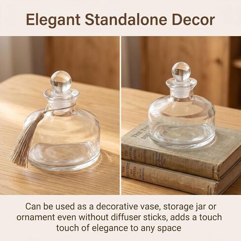 200ml/6.6oz Refillable Glass Aromatherapy Diffuser Bottle, Clear in Saudi Arabia