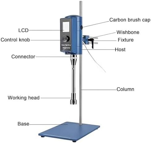 High Speed Lab Homogenizer, 2000-28000rpm High Shear Emulsifying Mixer, Laboratory Disperser with 7 Interchangeable Heads, Versatile Emulsifier for Precise Mixing in Saudi Arabia