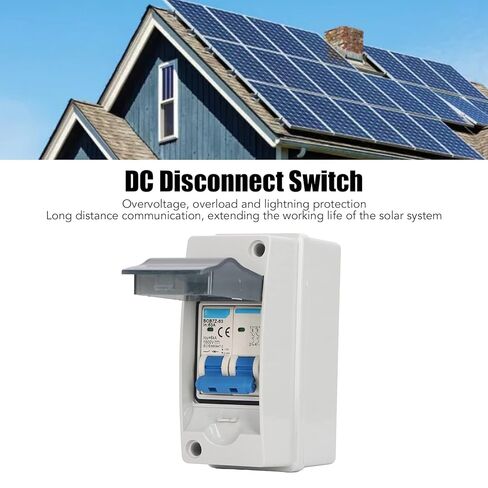 Asixxsix DC Miniature Circuit Breaker, 2 Pole 1000V 63Amp Isolator PV Solar Disconnect Switch with IP65 Cover Overvoltage Circuit Isolator for Solar Panels Grid System in Saudi Arabia