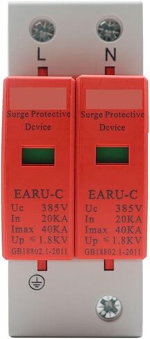 1pc AC SPD 1P+N 2P 20KA~40K AC385V House Lightning Surge Protector Protection Protective Low-Voltage Arrester Device in Kuwait