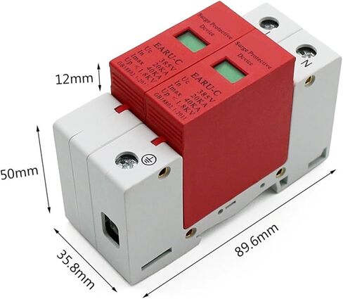 1pc AC SPD 1P+N 2P 20KA~40K AC385V House Lightning Surge Protector Protection Protective Low-Voltage Arrester Device in Kuwait