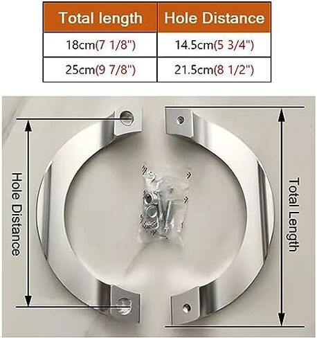 Aluminum Push Pull Door Handle, Heavy Duty Barn Door Pull Handle with Mounting Parts, Commercial Glass Pulls for Home Office Store Door Entry (Color : Silver, Size : 25cm(9 7/8")*21.5cm) in Saudi Arabia