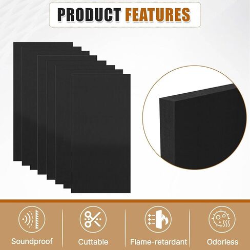 12 PCS Black Fiberglass Acoustic Ceiling Tiles Reduce Light Reflection 2X4 Ft Soundproof Ceiling Panels 0.59" Thick Moisture Proof Fire Resistant Ideal for Home Theater Basement Cover 96 Sq.Ft in Saudi Arabia