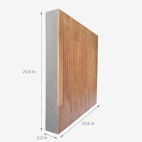 Wood Sound Acoustic Absorber Diffuser Panel 23.6×23.6×3.2 inches Combine Diffusion and Absorption for Music Studio Wall and Ceiling (1D) in Saudi Arabia