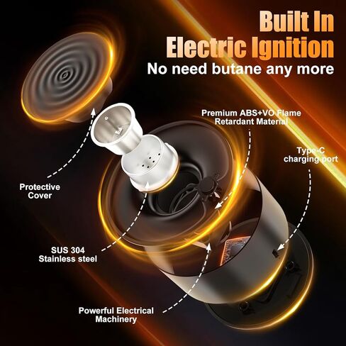 طقم مدخن الويسكي الكهربائي، ولاعة مدمجة قابلة لإعادة الشحن وإضاءة LED، لا حاجة للبيوتان، 6 رقائق خشبية بنكهة لمجموعة المدخن ذات الطراز القديم، بوربون، هدايا تكنولوجيا الكوكتيل للعطلات للرجال والأب والزوج in Saudi Arabia