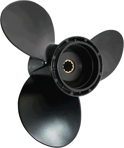 المروحة الخارجية للقارب 10 1/4 × 11 لسوزوكي DT20 25 25C 30 30C DF25 25R 25A 30 30A HP المحرك، 10 1/4x11(10.25x11) الملعب 10 أسنان من الألومنيوم محرك القارب الدعامة، رقم OEM 58100-96420-019,3 شفرة، RH in Kuwait