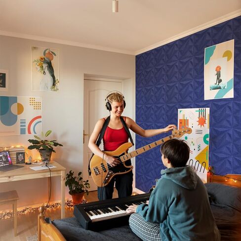 لوحات صوتية من Art3dwallpanels مكونة من 20 قطعة من لوحات الحائط العازلة للصوت وألواح تخفيف الصوت، لوحات جدارية ثلاثية الأبعاد ممتصة للصوت، مقاس 30.48 سم × 30.48 سم، أزرق in Kuwait