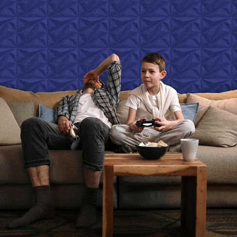 لوحات صوتية من Art3dwallpanels مكونة من 20 قطعة من لوحات الحائط العازلة للصوت وألواح تخفيف الصوت، لوحات جدارية ثلاثية الأبعاد ممتصة للصوت، مقاس 30.48 سم × 30.48 سم، أزرق in Kuwait