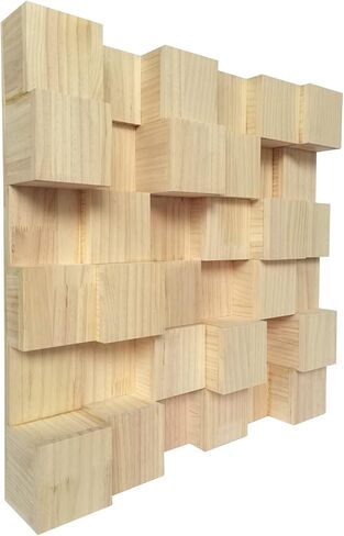 ناشر صوت صوتي خشبي - 23.6 × 23.6 × 3.2 بوصة لوحة حائط وسقف صوتية لمسرح استوديو الموسيقى in Saudi Arabia