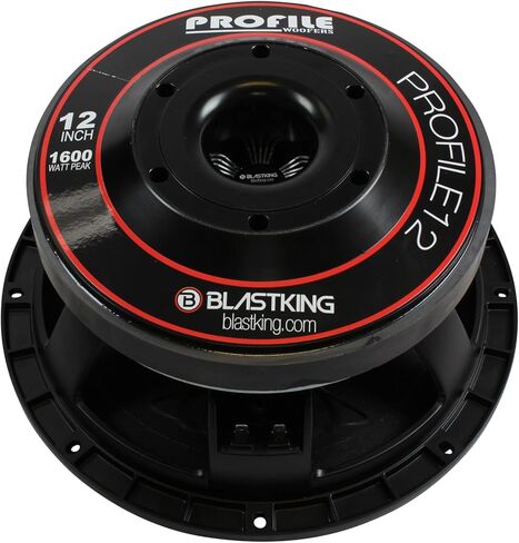 Blastking PROFILE12 مكبر صوت عالي الإخراج 12 بوصة 1600 واط - 800 واط RMS، ملف صوتي 4 بوصة، 8Ω، 95.6 ديسيبل، تبريد الهواء القسري - برنامج تشغيل الصوت الاحترافي لخزائن الانعكاس أو القرن in Kuwait