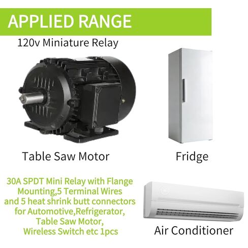 مرحل طاقة NT90-DC12V، ملف تيار مستمر 12 فولت، مرحل صغير 30 أمبير SPDT مع تركيب شفة، 5 أسلاك طرفية و5 موصلات مؤخرة قابلة للانكماش للسيارات والثلاجة ومحرك منشار الطاولة وما إلى ذلك قطعة واحدة (12، فولت) in Saudi Arabia