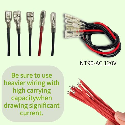 مرحل طاقة NT90-DC12V، ملف تيار مستمر 12 فولت، مرحل صغير 30 أمبير SPDT مع تركيب شفة، 5 أسلاك طرفية و5 موصلات مؤخرة قابلة للانكماش للسيارات والثلاجة ومحرك منشار الطاولة وما إلى ذلك قطعة واحدة (12، فولت) in Saudi Arabia