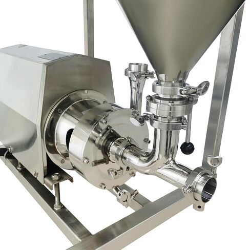 220V 4KW High Shear Mixing System High Shear Emulsifying Pump with Stand Single Stage Pipeline Emulsion Pump Flow Range 0-4T/H 3400r/min for Mixing Emulsification and Dispersion in Kuwait
