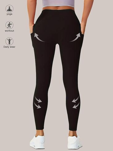 Women's High Waist Flared Yoga Pants with Pockets Boot Cut Leggings for Workout in Saudi Arabia