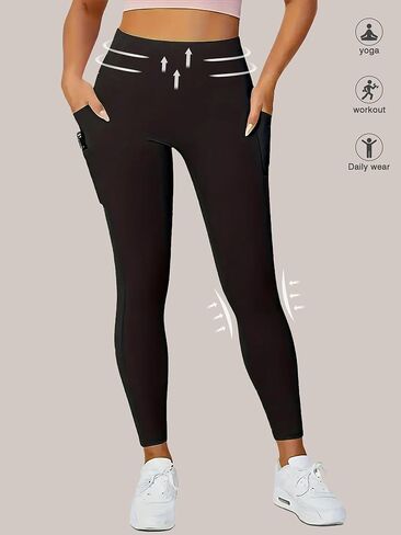 Women's High Waist Flared Yoga Pants with Pockets Boot Cut Leggings for Workout in Saudi Arabia