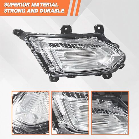 JX RACING LED Fog Light Compatible with Chevy Equinox L LT LS 2016 2017 Front Fog Lamps Assembly DRL Left Driver Side Clear Lens Pair GM2563111 GM2562111 (Left Side) in Saudi Arabia