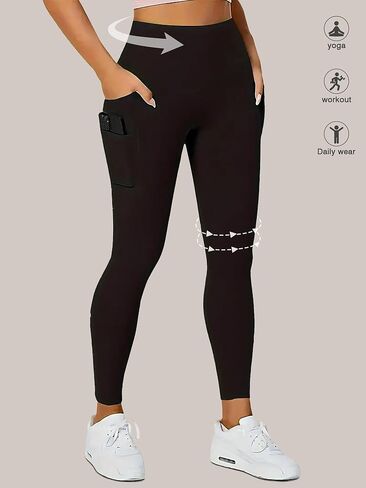 Women's High Waist Flared Yoga Pants with Pockets Boot Cut Leggings for Workout in Saudi Arabia
