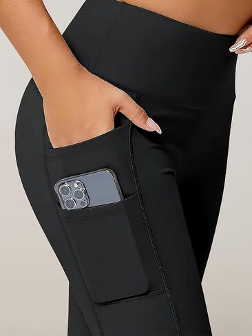 Women's High Waist Flared Yoga Pants with Pockets Boot Cut Leggings for Workout in Saudi Arabia