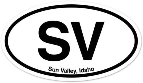 ملصق سيارة SV Sun Valley Idaho بيضاوي للأماكن الداخلية والخارجية 5 بوصة × 3 بوصة in Saudi Arabia