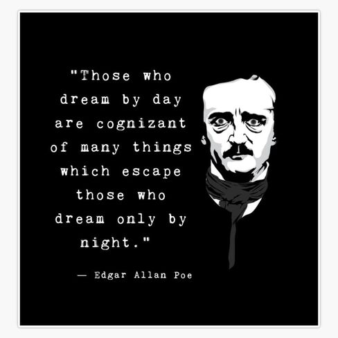 Edgar Allan Poe Quote Dream By Day Bumper Sticker Vinyl Decal 5" in Saudi Arabia