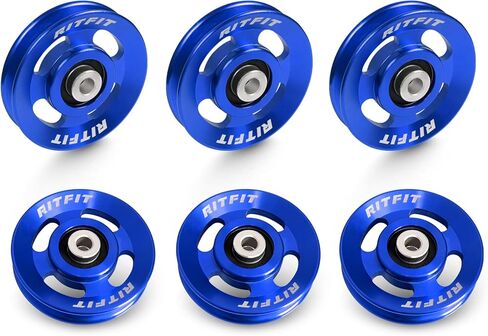 عجلة بكرة ألومنيوم من RitFit لمعدات الصالة الرياضية، مجموعة من 6 قطع ملحق بكرة رف الطاقة، عجلة بكرة من سبائك الألومنيوم 90 مم لصالة الألعاب الرياضية المنزلية in Kuwait