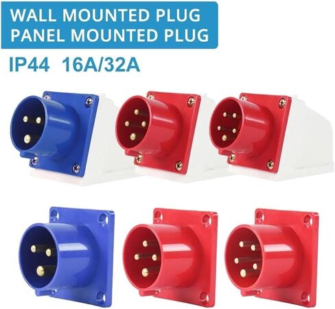 1pcs Waterproof Industrial Plug IP44 3 Pole 4 5 Pin dustproof Socket IP67 Male and Female 16a 32a 63a 125a(Ip67 125a,5 P-WALL Mounted Plug) in Saudi Arabia
