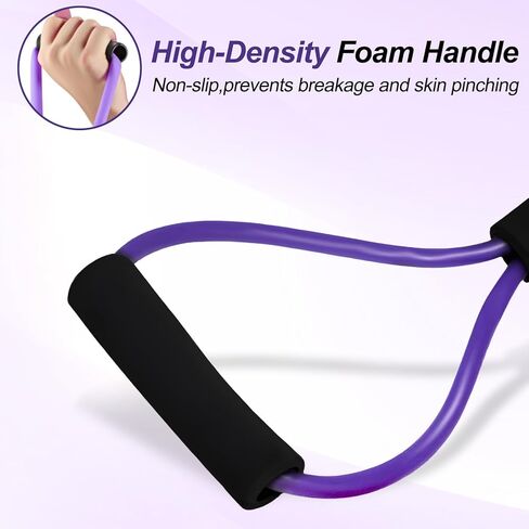 Figure 8 Fitness Resistance Bands with Handles, Exercise Elastic Bands for Women Arm Shoulder Back Leg Chest Stretch, Workout Equipment for Yoga, Pilates, Physical, Therapy, Home Gym Fitness, 3 Pack in Saudi Arabia