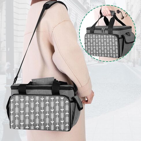 حقيبة تنظيم حقيبة الحمل من يارو، حقيبة تخزين محمولة مع مقسم قابل للفصل لقطعة الفم واللوازم الخاصة بقناع الأنابيب، رمادي مع سهم in Kuwait