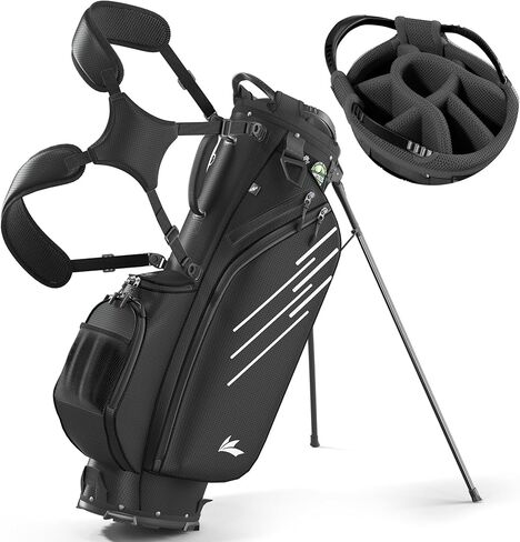 8-Way Golf Stand Bag, Lightweight Golf Bag with Dual Strap & Full-Length Dividers, Portable Golf Club Carry Bag with Multiple Pockets, Waterproof Rain Hood for Men Women in Saudi Arabia