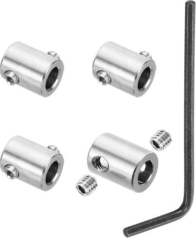 4mm Hole Wire Rope Clips Set, 4 Set 304 Stainless Steel Double Holes Lock Cable Clamps Clip with M4 Hexagon Screws Spanner for Cable Fitting, Silver 8x10mm in Saudi Arabia