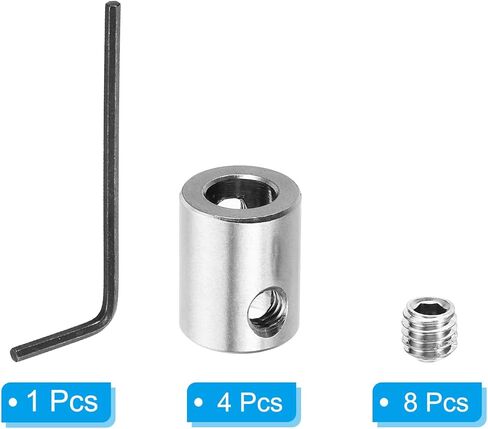 4mm Hole Wire Rope Clips Set, 4 Set 304 Stainless Steel Double Holes Lock Cable Clamps Clip with M4 Hexagon Screws Spanner for Cable Fitting, Silver 8x10mm in Saudi Arabia