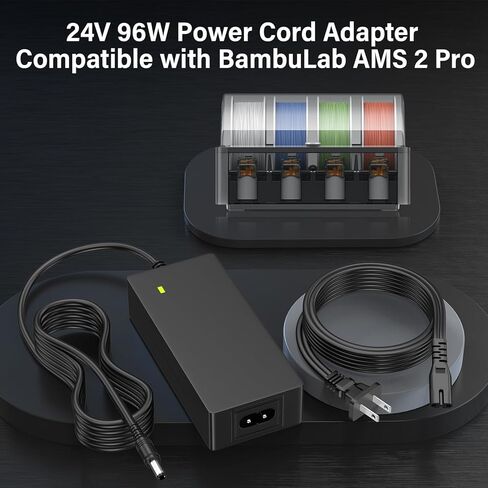 24V 4A Charger Replacement Compatible with Bambu Lab AMS 2 Pro Automatic Material System, Power Cord AC Adapter Fit for Honor ADS-96HLA-19-1 24096E 96W 24VDC 24.0 Volts 96.0W Power Supply in Saudi Arabia