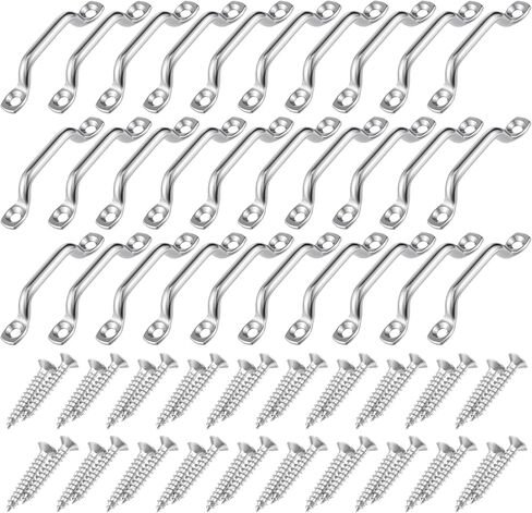MAQUITA 30 Pcs Stainless Steel 1.6 Inch Mount, Bimini Top Strap, Pad Eye,Footman's Loop for Kayak, Boat, Hanging Shade Sails, Canoe Rigging, No Rust in Saudi Arabia