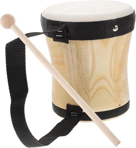 Vaguelly Kid Bongos Drum With Drum Stick Wood Percussion Musical Instrument for Kids Adults Beginners, 13cm in Saudi Arabia